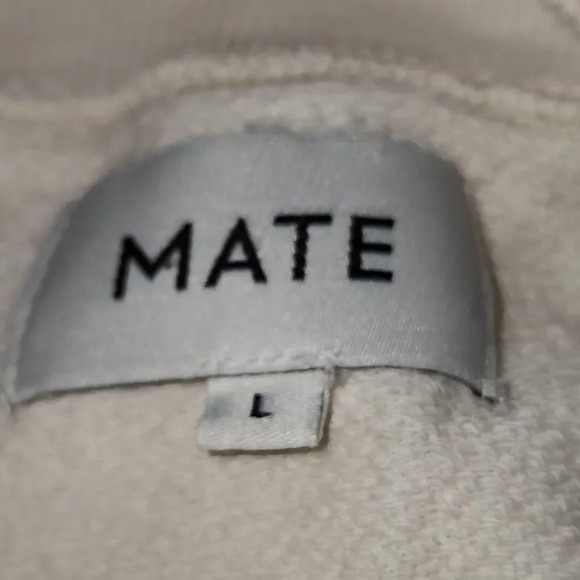 Mate The Label Womens Creme Mock Cowl Neck Sweatshirt Sweater Large - Picture 3 of 4